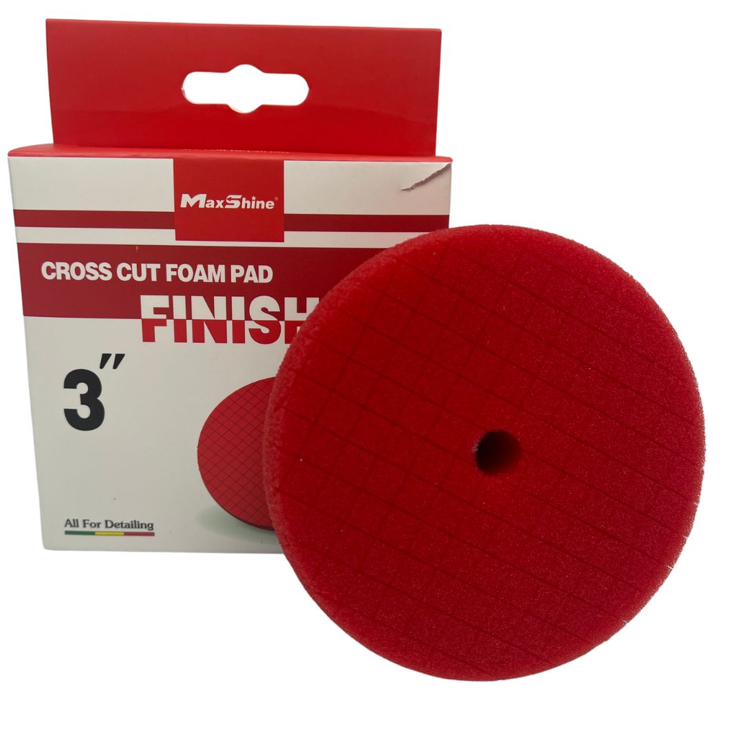 Maxshine Cross Cut Foam Pad - Red Finishing - 3 inch-Polishing Pads-Maxshine-3 Inch-Detailing Shed